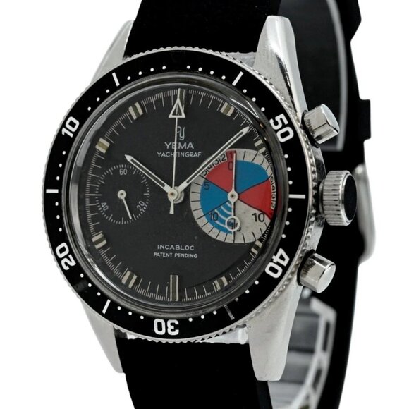 Vintage Yema 39mm Men's Yachtingraf Swiss Valjoux 7730 Chrono Watch - Picture 1 of 11
